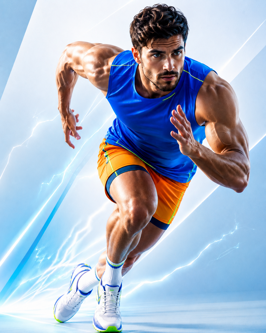 Athlete training with premium fitness equipment
