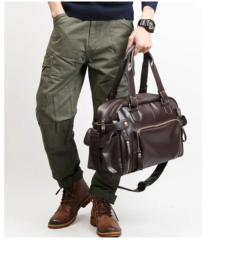 Vintage Leather Travel Duffle