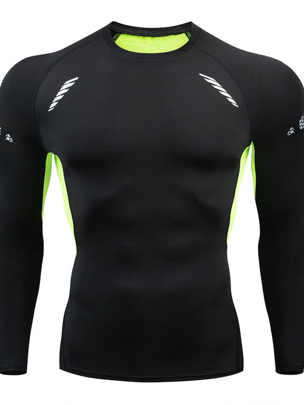 Men's Quick-Dry Compression Gym Top - Performance Athletic Shirt