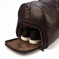 Premium Genuine Leather Gym Bag - Luxury Sports Duffle