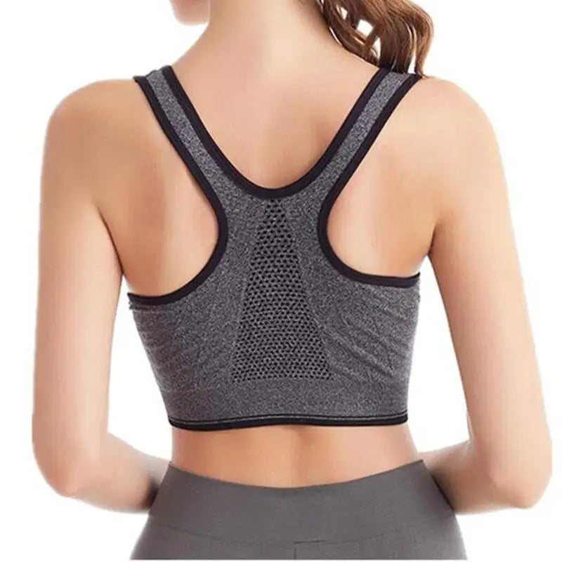 Seamless Front-Zip Sports Bra