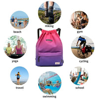 Waterproof Nylon Drawstring Backpack - 20-35L Sports Sackpack