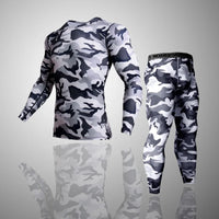 Men's Camouflage Long Sleeve Compression Shirt - Tactical Athletic Top