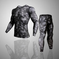 Men's Camouflage Long Sleeve Compression Shirt - Tactical Athletic Top