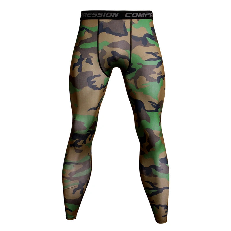 Men's Camo Compression Jogging Tights - Tactical Running Leggings