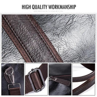 Premium Cylindrical PU Leather Gym Bag - 20-35L Capacity