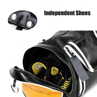 Stylish PU Leather Gym Bag with Shoe Compartment - 20-35L