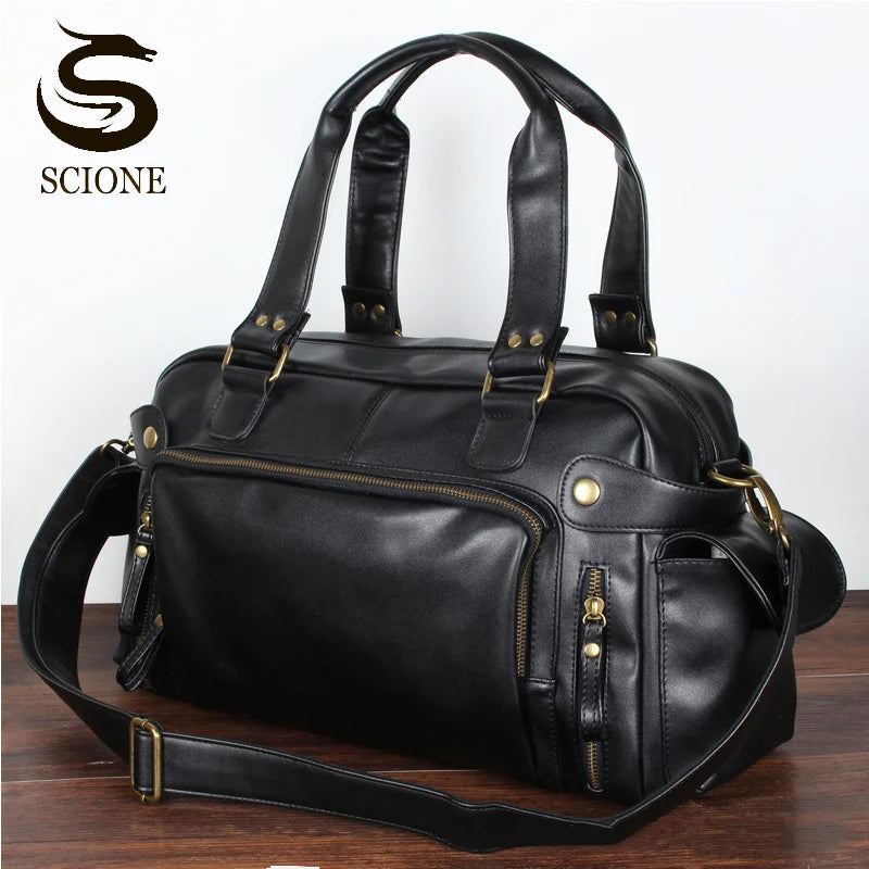 Vintage Leather Travel Duffle