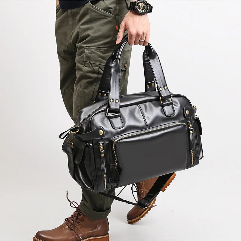 Vintage Leather Travel Duffle