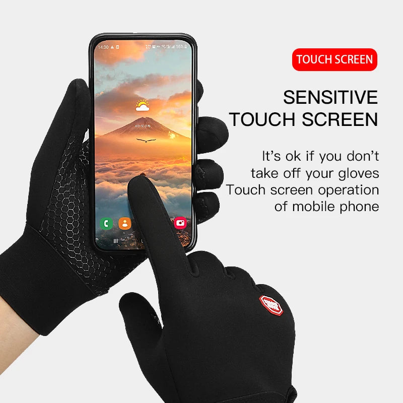 Touchscreen Winter Cycling Gloves - Waterproof with Wrist Support
