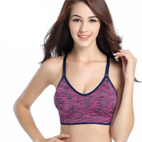 Women's Adjustable Straps Compression Crossfit Top - Seamless Push-Up Sports Bra