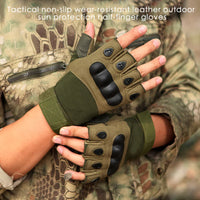 Half Finger Tactical Sports Gloves - Breathable Nylon Training Gloves for Outdoor Activities
