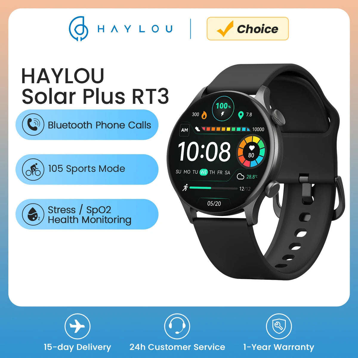 Solar RT3 Heart Rate Smartwatch