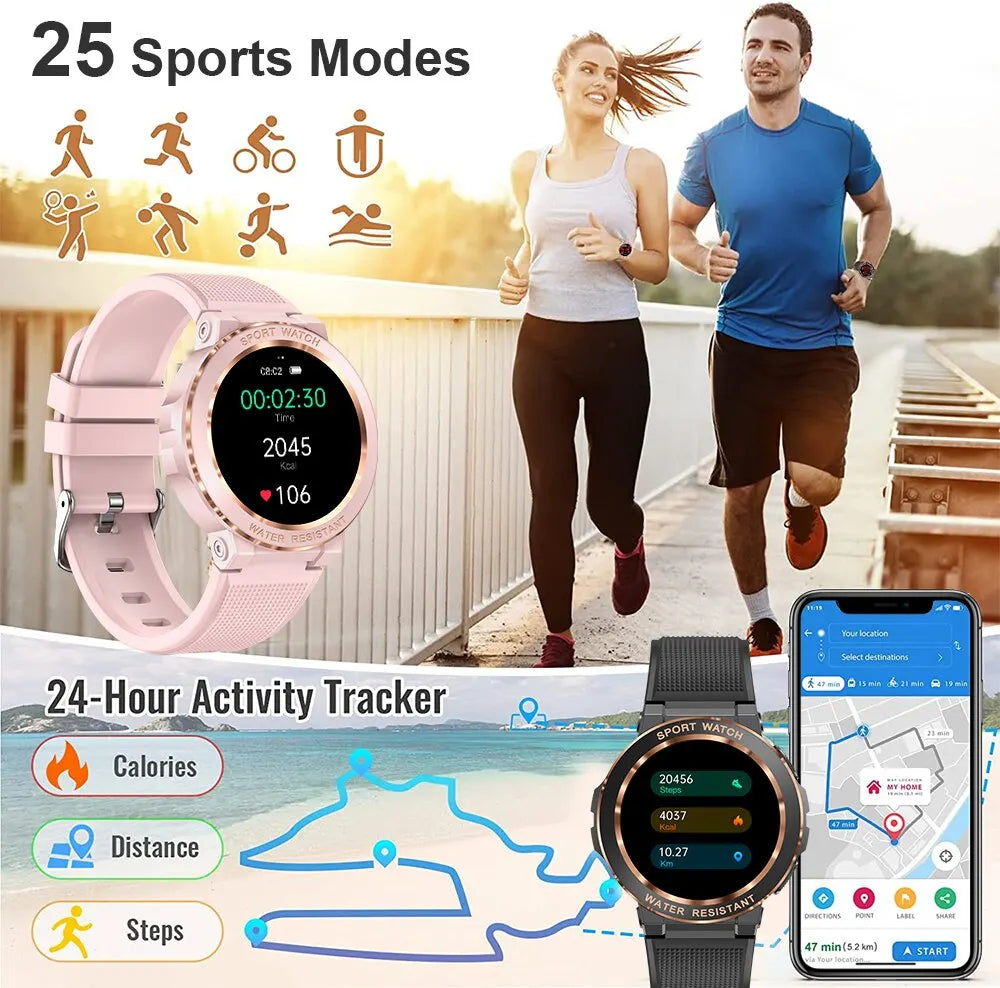 Womens Waterproof Bluetooth Smartwatch