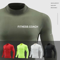 Men's High Collar Compression Shirt - All-Season Performance Top