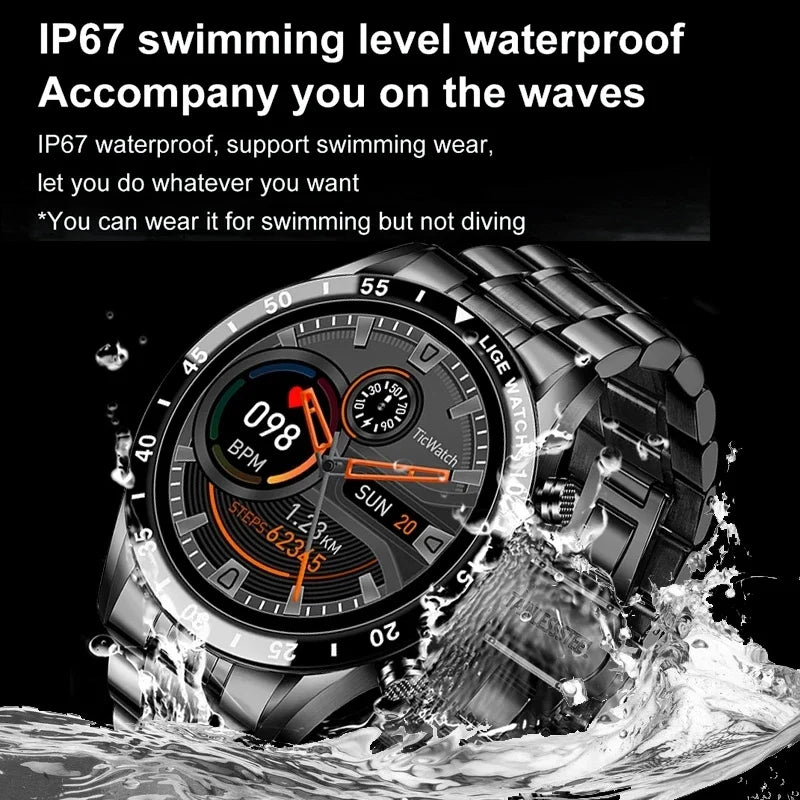 Stainless Steel Touchscreen Fitness Watch
