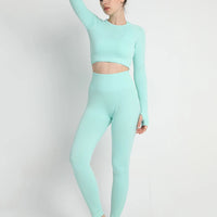 Seamless Long Sleeve Compression Workout Top - High-Stretch Performance Shirt