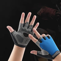 Half Finger Sports Gym Gloves - Breathable Cycling & Training Gloves with Padded Palm