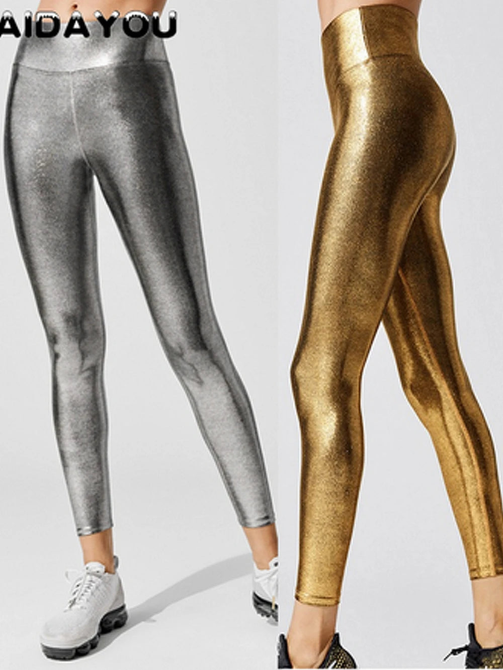 Metallic Foil Compression Leggings