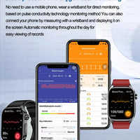 Blood Pressure Monitoring Bluetooth Smart Watch - Fitness Tracker with Health Metrics