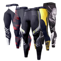 Men's Sporty CrossFit Compression Tights - Print Pattern Performance Leggings