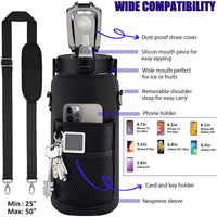 Half Gallon Water Bottle - 64oz Motivational Sports Water Jug for Fitness & Hydration
