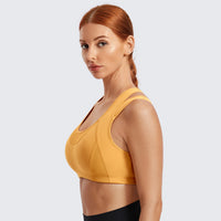 Women's Wirefree Compression Crossfit Workout Top - Anti-Sweat Racerback Sports Bra