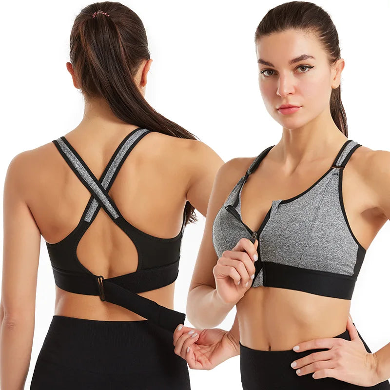 Shockproof Zip Sports Bra