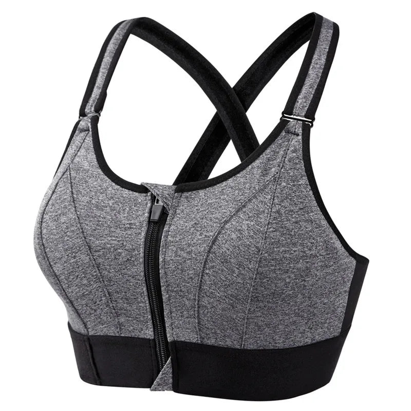 Shockproof Zip Sports Bra