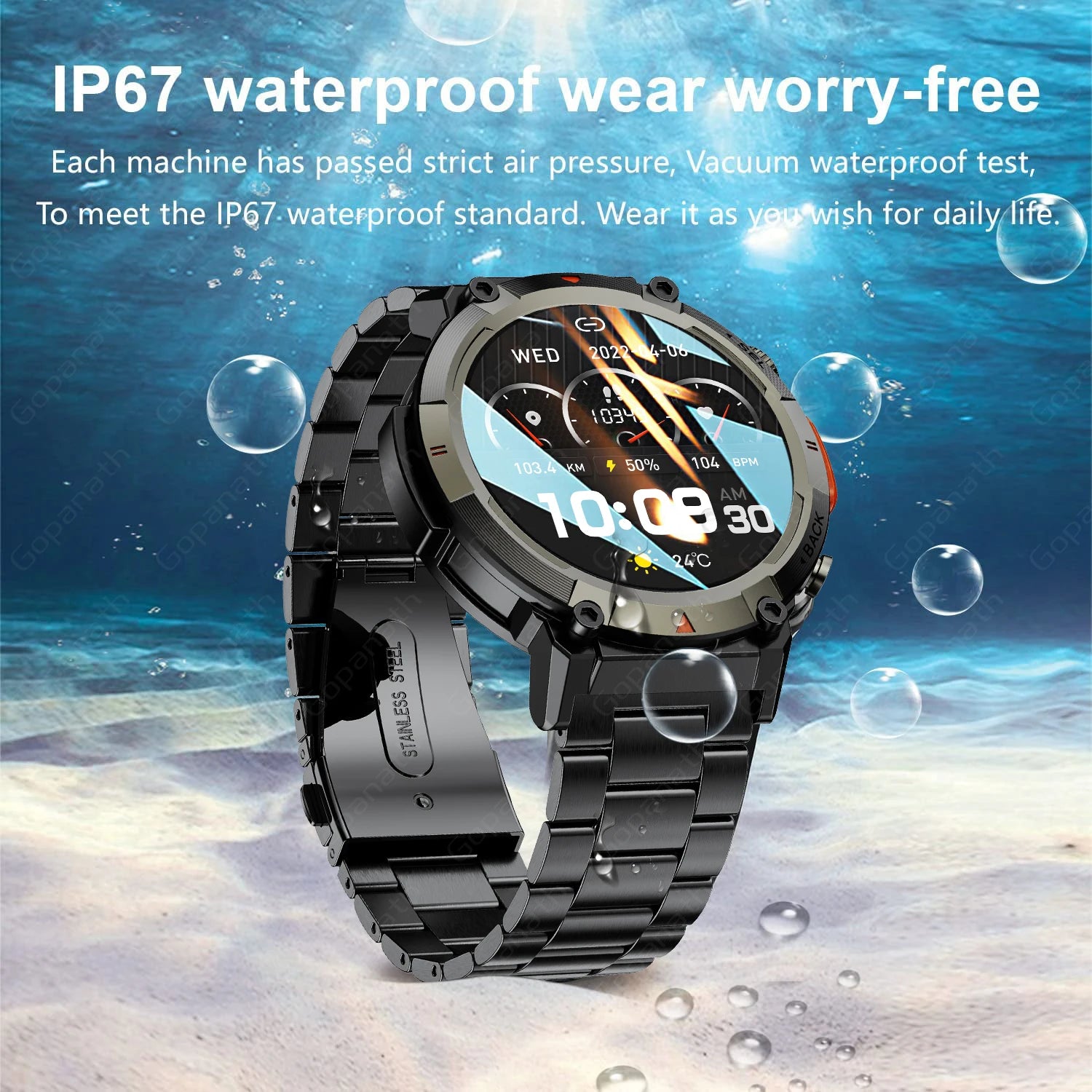 Outdoor Flashlight Fitness Smartwatch