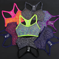 Women's Adjustable Straps Compression Crossfit Top - Seamless Push-Up Sports Bra