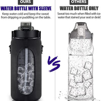 Half Gallon Water Bottle - 64oz Motivational Sports Water Jug for Fitness & Hydration