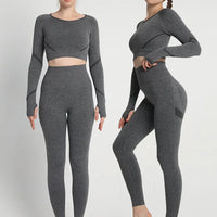 Seamless Long Sleeve Compression Workout Top - High-Stretch Performance Shirt