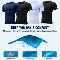 Men's Quick Dry Running Compression Top - Performance Athletic Shirt