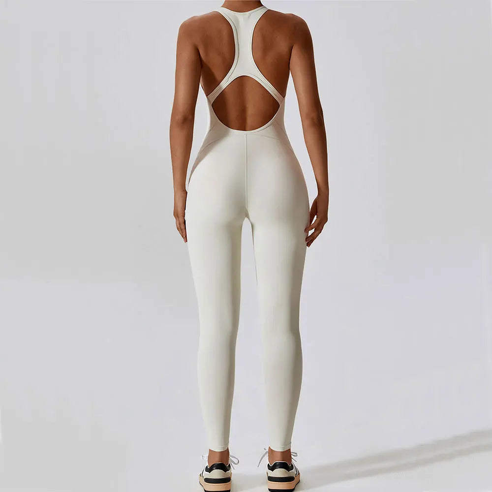 Pocketed Sleeveless Yoga Jumpsuit