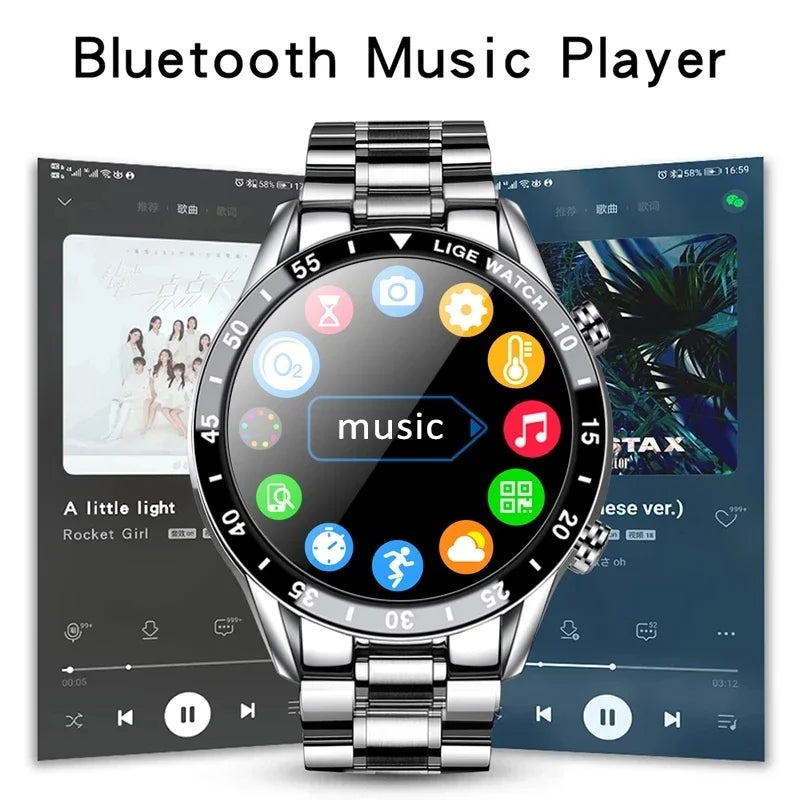 Stainless Steel Touchscreen Fitness Watch