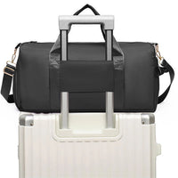 Classic Black Terylene Sports Duffle with Shoe Compartment