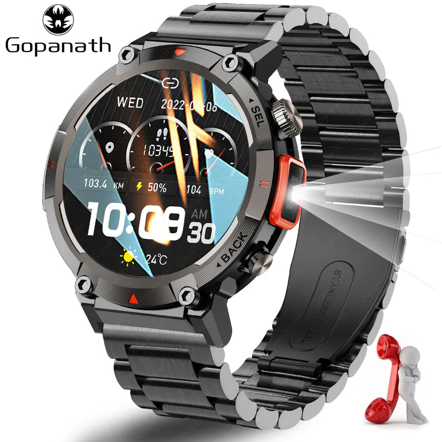 Outdoor Flashlight Fitness Smartwatch