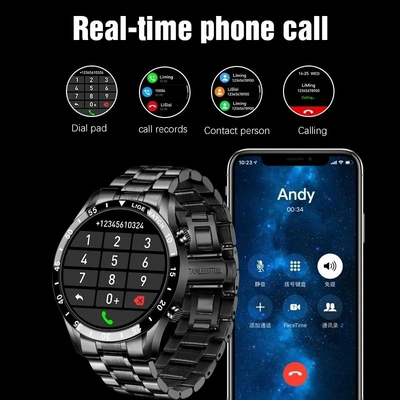 Stainless Steel Touchscreen Fitness Watch