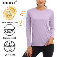 Women's Quick-Dry UPF 50+ Long Sleeve T-Shirt - Sun Protection Hiking Shirt