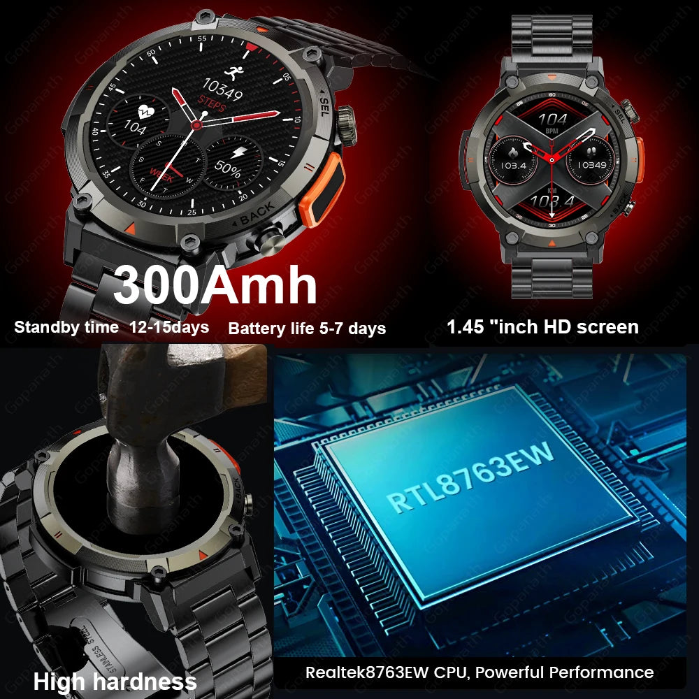 Outdoor Flashlight Fitness Smartwatch