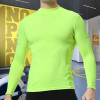 Men's High Collar Compression Shirt - All-Season Performance Top