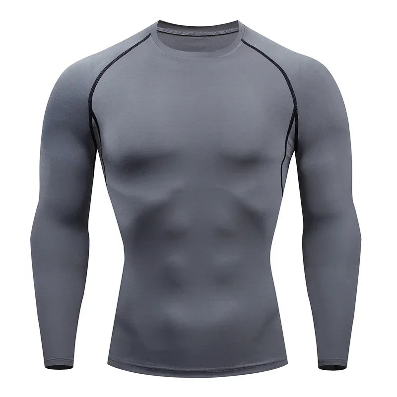 Men's Quick Dry Running Compression Top - Performance Athletic Shirt