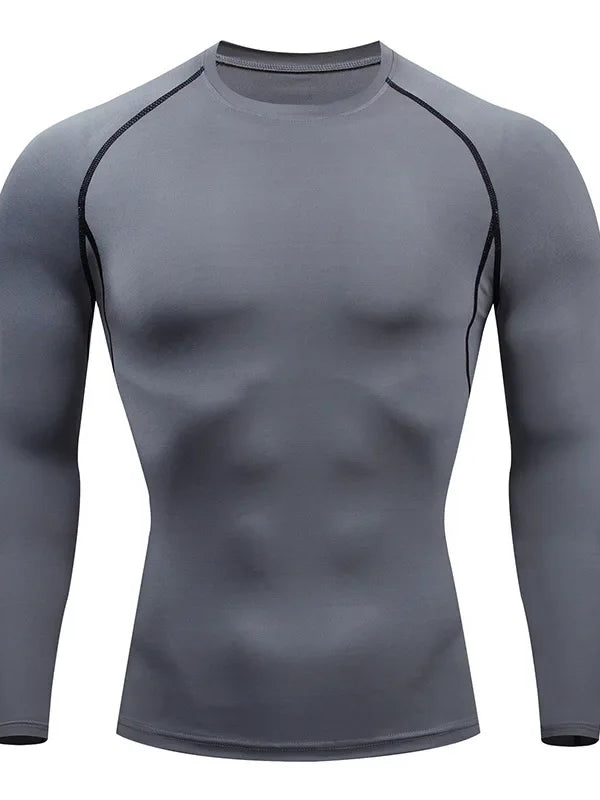 Men's Quick Dry Running Compression Top - Performance Athletic Shirt