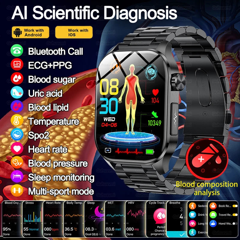 Bluetooth Blood Pressure Fitness Watch