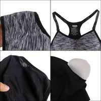 Women's Adjustable Straps Compression Crossfit Top - Seamless Push-Up Sports Bra