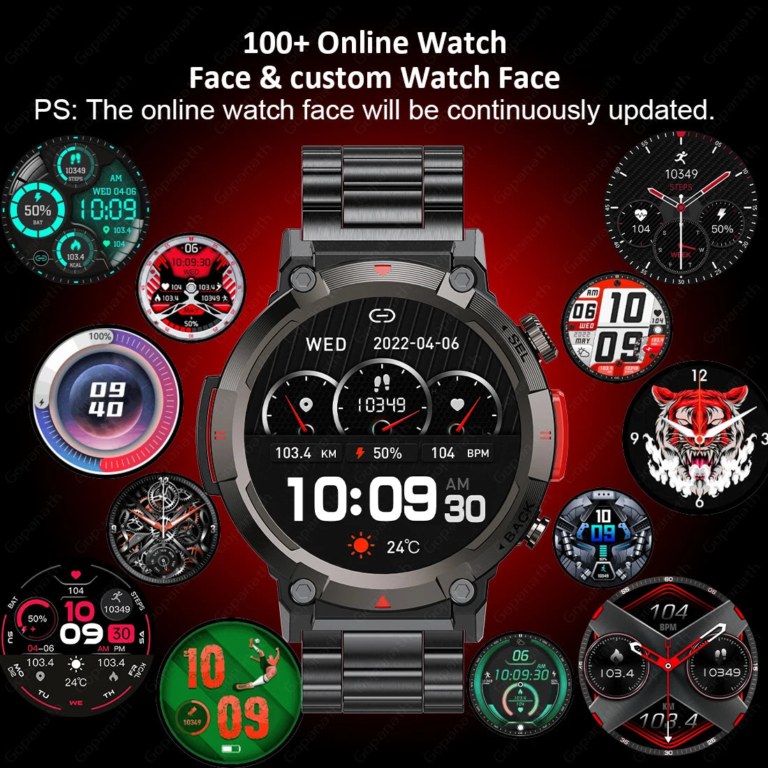 Outdoor Flashlight Fitness Smartwatch