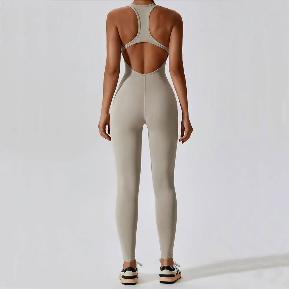 Pocketed Sleeveless Yoga Jumpsuit