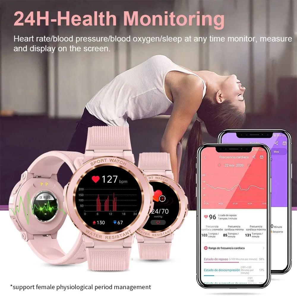 Womens Waterproof Bluetooth Smartwatch
