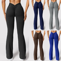 Flare Leggings Tights Pocket Yoga Pants Women Bell-bottoms